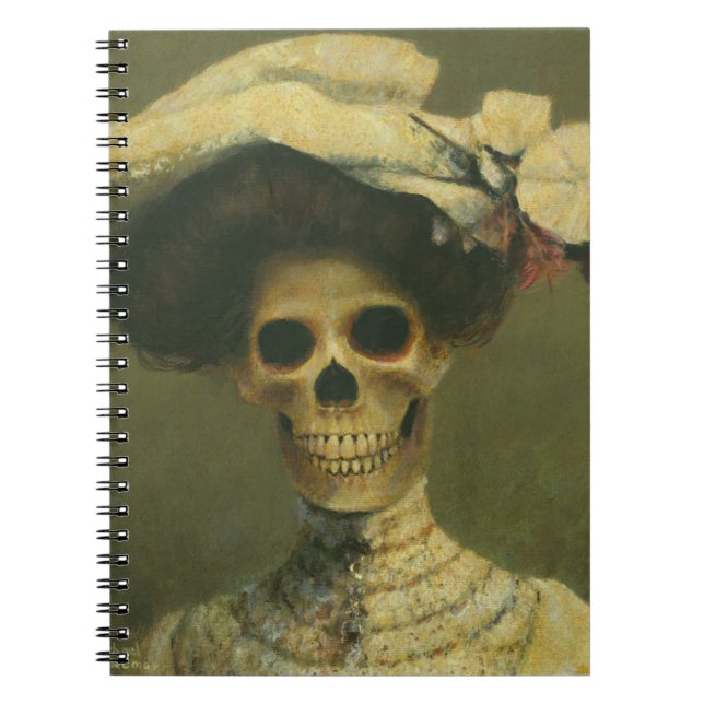 Gothic Skeleton Dam Notebook Anteckningsbok Med Spiral (Framsidan)