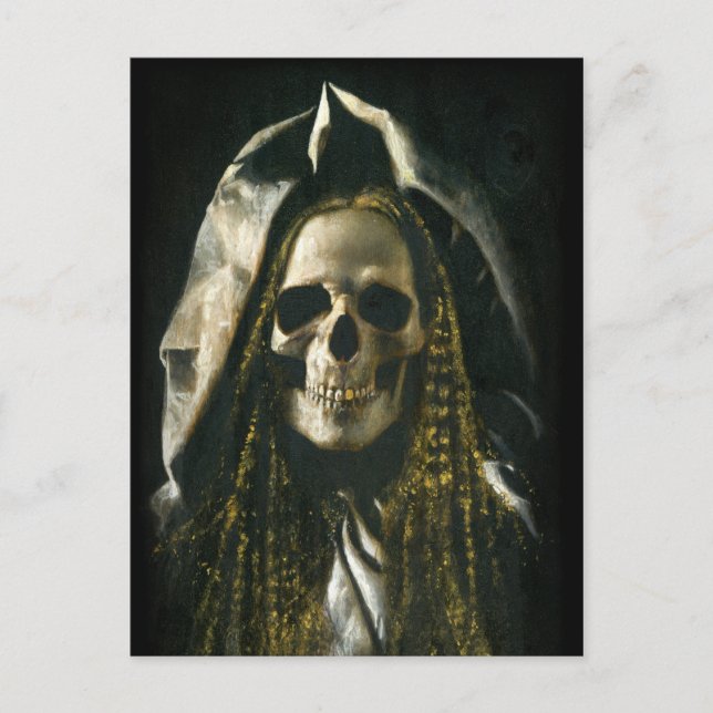 Gothic Skeleton Ghost Postcard Vykort (Framsida)