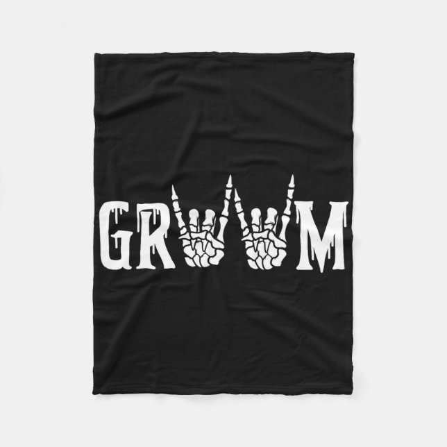 Gothic Skeleton Groom Bröllop Ny gifta Spooky Fleecefilt (Framsidan)