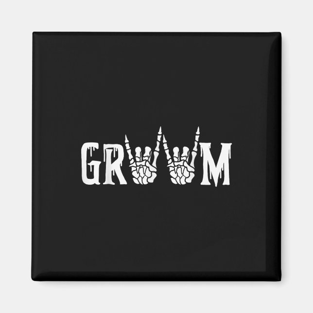 Gothic Skeleton Groom Bröllop Ny gifta Spooky Magnet (Framsidan)