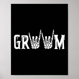 Gothic Skeleton Groom Bröllop Ny gifta Spooky Poster