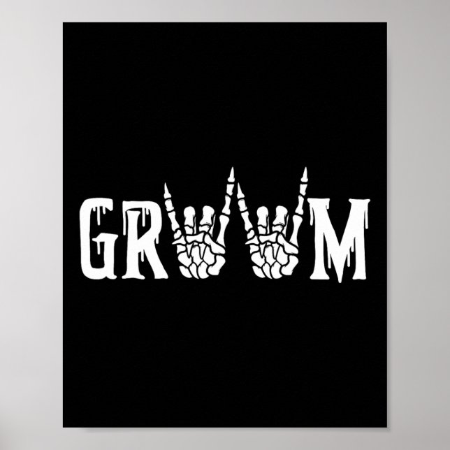 Gothic Skeleton Groom Bröllop Ny gifta Spooky Poster (Framsidan)