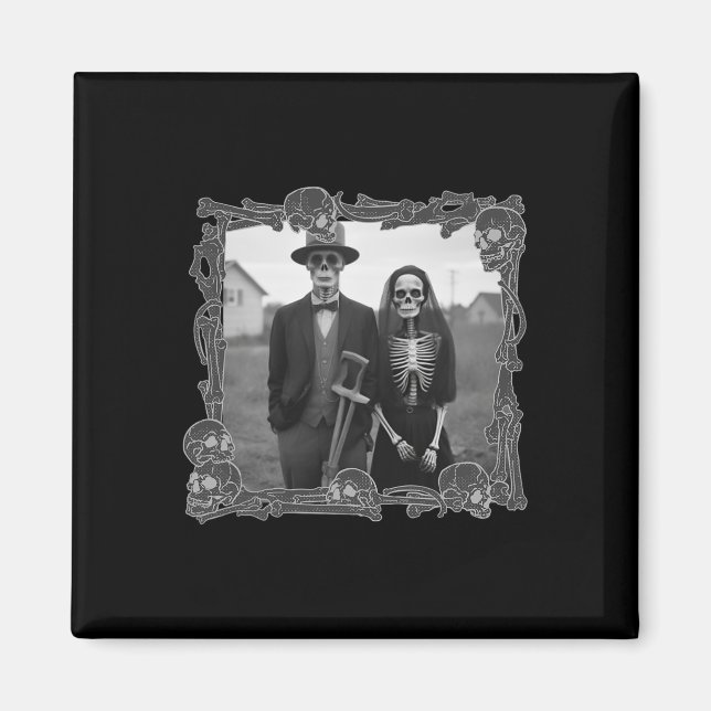 Gothic Skeleton Halloween Costume Magnet (Framsidan)