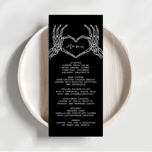 Gothic Skeleton Händer Halloween Bröllop Menu Meny