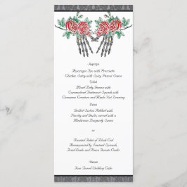 Gothic Skeleton Händer och Ro Bröllop Menu Meny
