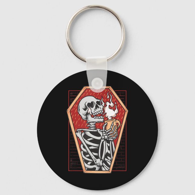 Gothic Skeleton i Coffin Mall Goth Halloween Aest Nyckelring (Framsida)