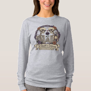 Gothic Skeleton-Långärmaden tills döden är full T Shirt