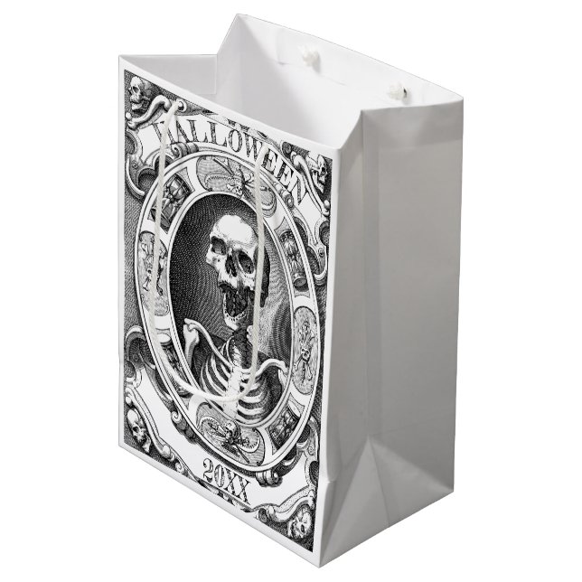 Gothic Skeleton Line Teckning Anpassningsbar år Ha (Framsidan Vinklad)