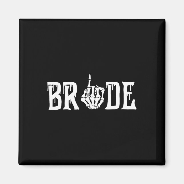 Gothic Skeleton-Ny gifta-taloky, Bride Bröllop Magnet (Framsidan)