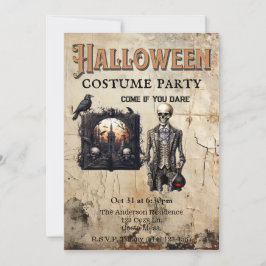 Gothic Skeleton och Potion Halloween Costume Party Inbjudningar