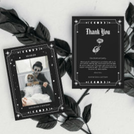 Gothic Skeleton Photo Halloween Bröllop Tack Kort