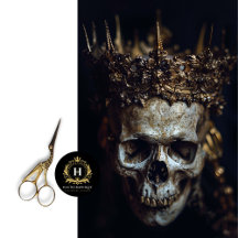 Gothic Skeleton Skull - avståndspapper för vävnad