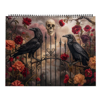 Gothic Skeleton Skull Fantasy 2025 Kalender