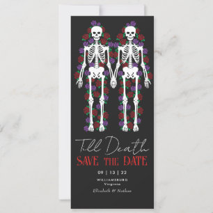 Gothic Skeleton till döden Spara datumet Inbjudningar