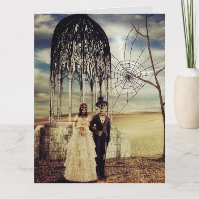 GOTHIC SKELETONS BRÖLLOP GRATTIS CARD KORT (Framsida)