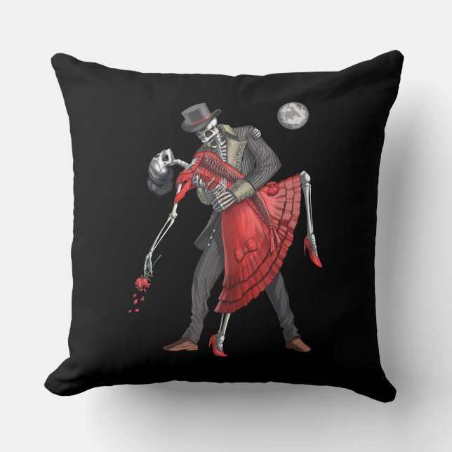 Gothic Skeletons Dancing Kudde (Framsida)