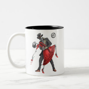 Gothic Skeletons Dancing Två-Tonad Mugg