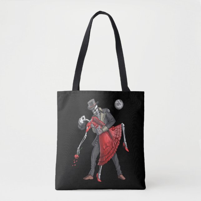 Gothic Skeletons Dancing Tygkasse (Framsida)