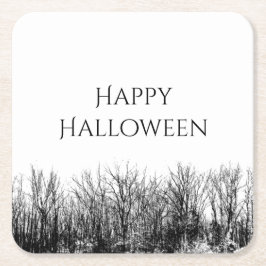 Gothic Skogen Halloween fest Black White Underlägg Papper Kvadrat