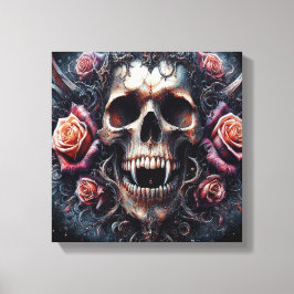 Gothic Skull adad med Ro Canvastryck