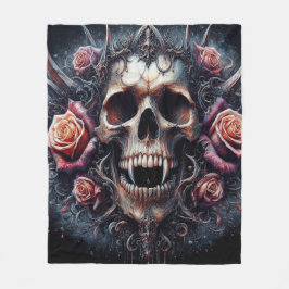 Gothic Skull adad med Ro Fleecefilt