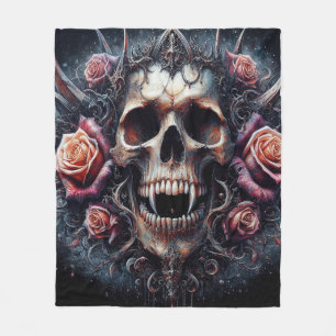 Gothic Skull adad med Ro Fleecefilt