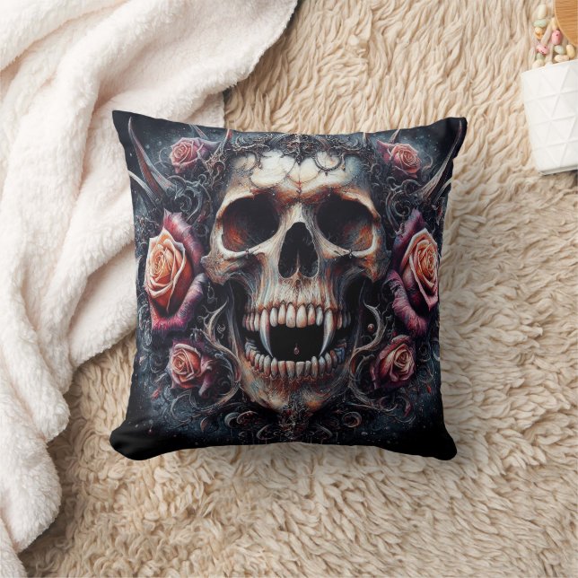 Gothic Skull adad med Ro Kudde (Filt)