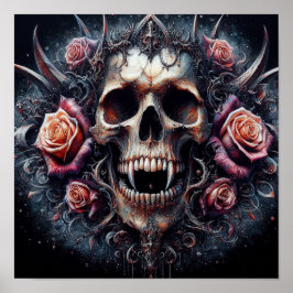 Gothic Skull adad med Ro Poster