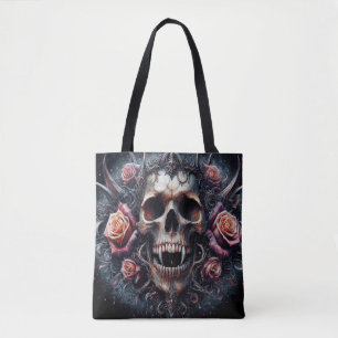 Gothic Skull adad med Ro Tygkasse