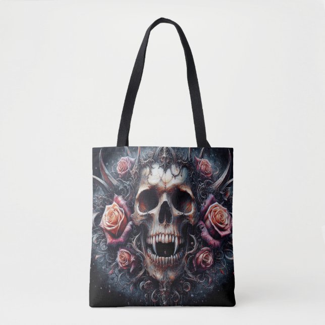Gothic Skull adad med Ro Tygkasse (Framsida)
