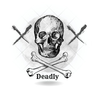 Gothic Skull and Crossed Knives Dark Art Dartboard Darttavla