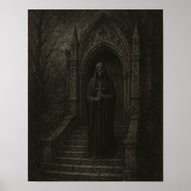 Gothic Skull and Tomb Poster (Framsidan)
