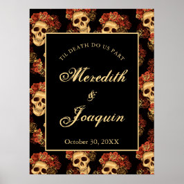 Gothic Skull Anpassningsbar Välkommen Halloween Br Poster