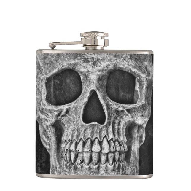 Gothic Skull Ansikte Black and White Coola Grunge Fickplunta (Framsidan)