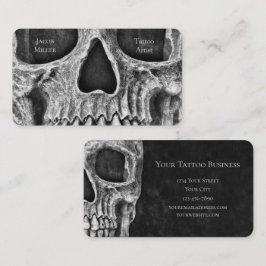 Gothic Skull Ansikte Black and White Tatto Shop Visitkort