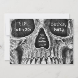 Gothic Skull Ansikte Födelsedagsfest-RIP till hans Inbjudningar