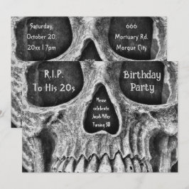 Gothic Skull Ansikte Födelsedagsfest-RIP till hans Inbjudningar