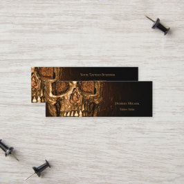 Gothic Skull Ansikte Glowing Guld Black Tatto Shop