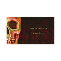 Gothic Skull Ansikte Red Grönt Tatto Shop