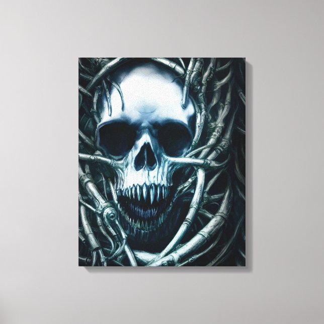 Gothic Skull Art: Creepy Död Metall Sigil Canvastryck (Framsida)