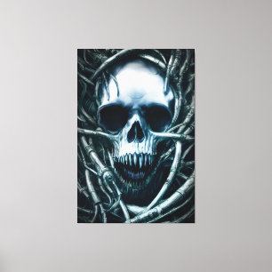 Gothic Skull Art: Creepy Död Metall Sigil Canvastryck