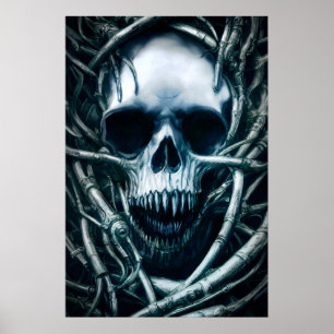 Gothic Skull Art: Creepy Död Metall Sigil Poster