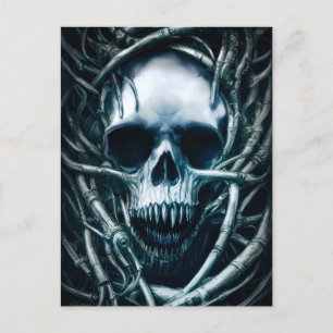Gothic Skull Art: Creepy Död Metall Sigil Vykort