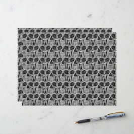 Gothic Skull Black and White Grunge Coola Mönster