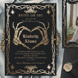 Gothic Skull Black-Möhippa Inbjudningar