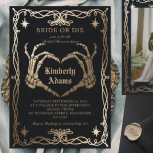 Gothic Skull Black-Möhippa Inbjudningar