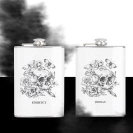 Gothic Skull Blommigt Keepsaké Gift Fickplunta