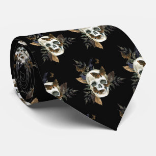 Gothic Skull Botanical Black Slips