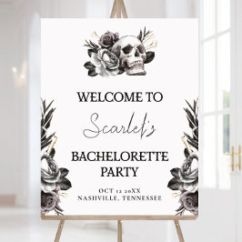 Gothic Skull Bride eller Die Bachelorette Welcome Poster