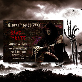 Gothic Skull Bröllop spara datum Datumet